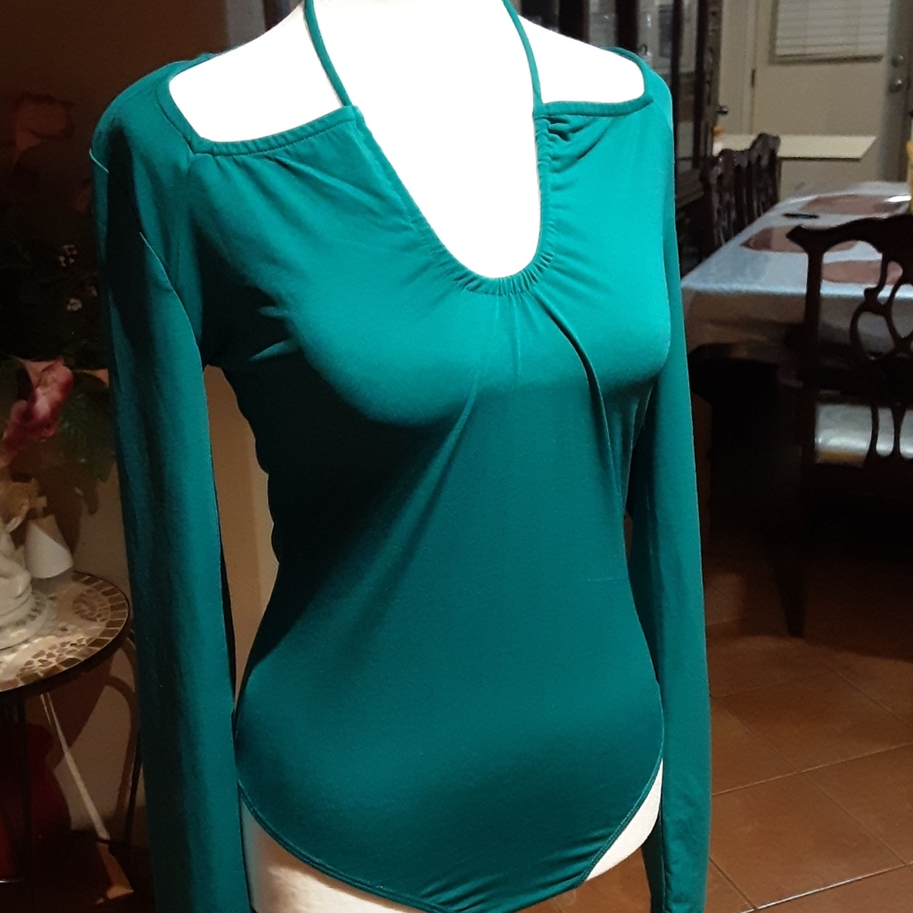 INTEMPO Green Blouse Spandex
